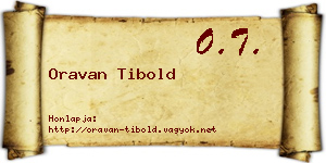Oravan Tibold névjegykártya